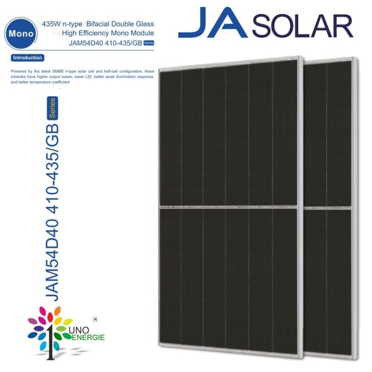 MODULO FOTOVOLTAICO MONOCRISTALLINO 425 W BIFACCIALE VETRO/VETRO