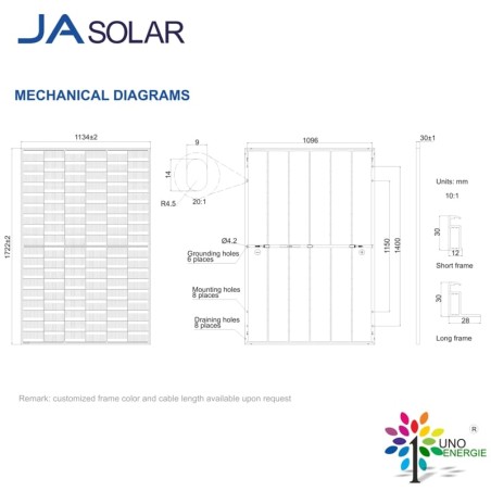 MODULO FOTOVOLTAICO MONOCRISTALLINO 420 W CORNICE NERA JA SOLAR JAM54S30-420/LR-BR