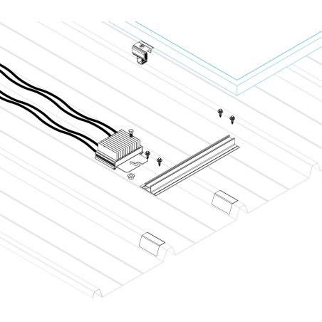 KIT STRUTTURE PER FOTOVOLTAICO  1/2/3/4/5 MODULI VERTICALI - PRT2264-38 (TETTI A FALDA - LAMIERA GRECATA)