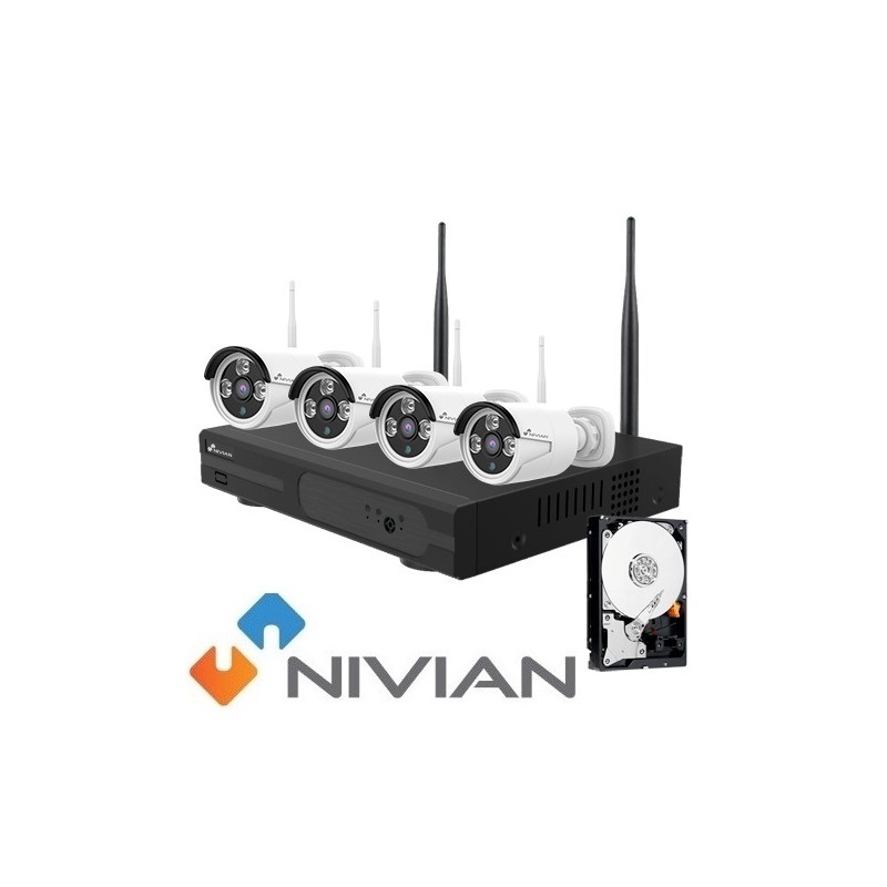 KIT CCTV WIFI NIVIAN 8CH 4 TELECAMERE IP