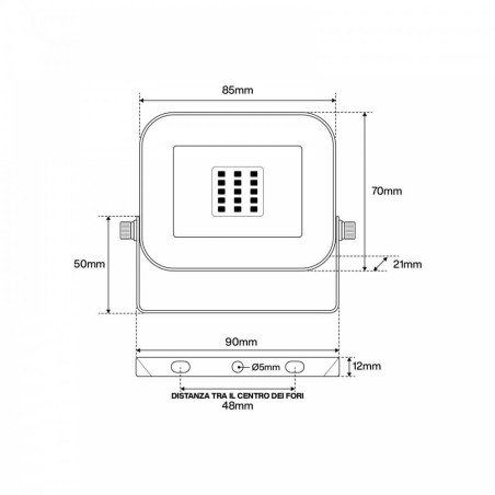 FARO LED 10W/20W/30W/50W/100W/200W/300W IP65, 125lm/W - LED OSRAM BLACK