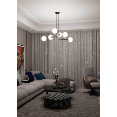 LAMPADARIO A SOSPENSIONE OGNIS 6 BLACK