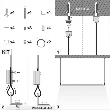 KIT DI SOSPENSIONE 4 CAVI