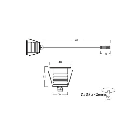 FARETTO LED 3W PER PISCINE E FONTANE IP68 CHIP OSRAM - PROFESSIONAL