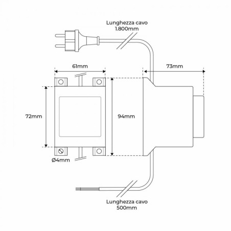 TRASFORMATORE 50W 12V AC, IP68 FINKMANN IN CORRENTE ALTERNATA