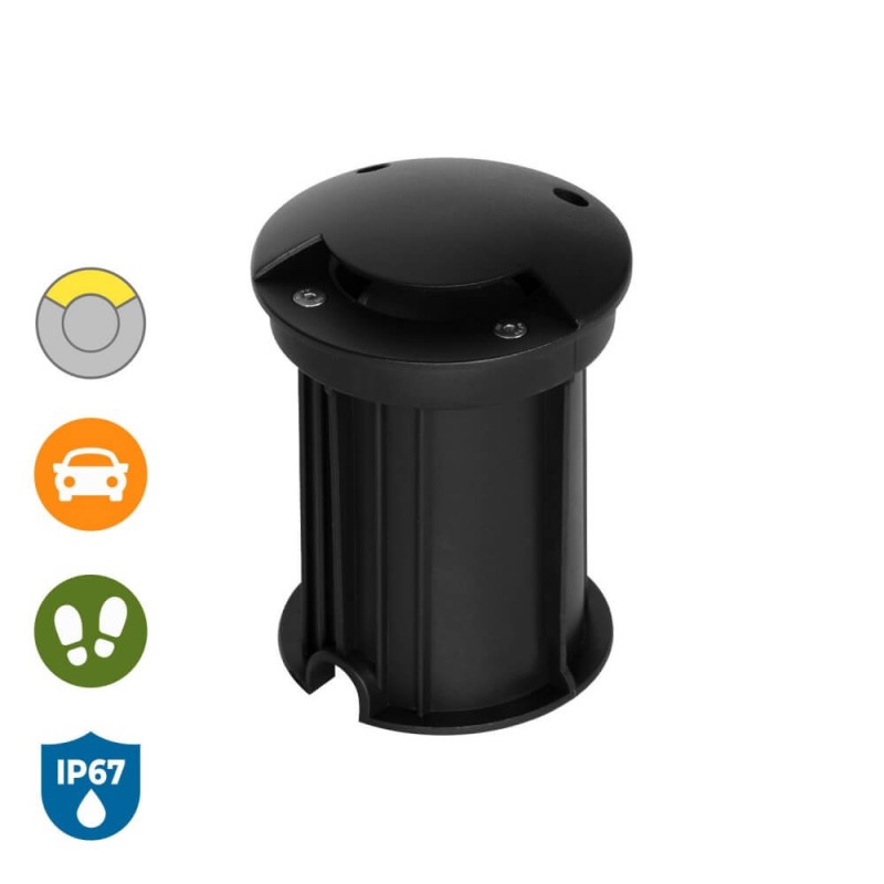 FARETTO CARRABILE MONODIREZIONE MR16 IP67 INOX 316, 12/24V, Nero