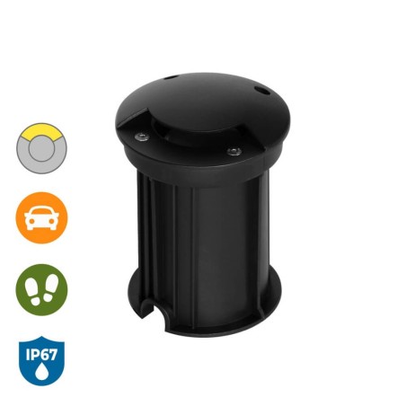 FARETTO CARRABILE MONODIREZIONE MR16 IP67 INOX 316, 12/24V, Nero