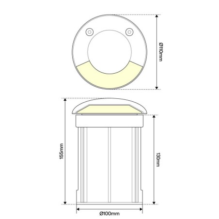 FARETTO CARRABILE MONODIREZIONE MR16 IP67 INOX 316, 12/24V, Nero