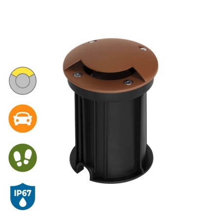 FARETTO CARRABILE MONODIREZIONE MR16 IP67 INOX 316, 12/24V, Corten