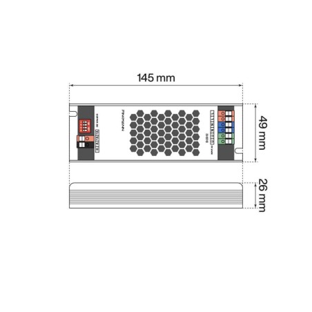 ALIMENTATORE 100W 24V IP40 CON DIMMER INTERGRATO