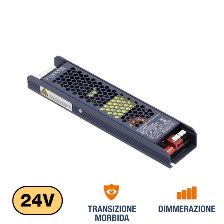 ALIMENTATORE 200W 24V IP40 CON DIMMER INTERGRATO