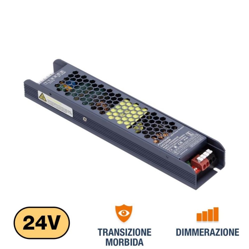 ALIMENTATORE 300W 24V IP40 CON DIMMER INTERGRATO