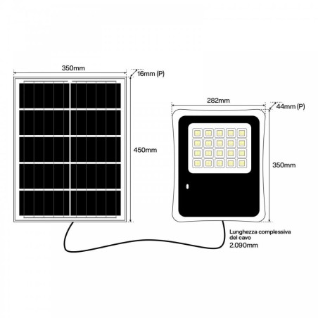 Faro LED 200W SOLARE Autonomia fino a 10H - PHILIPS Lumileds