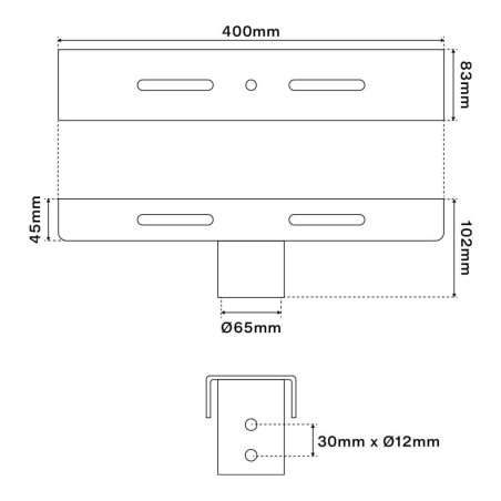 Supporto Testa-Palo per Fari LED e Fari LED SOLARE