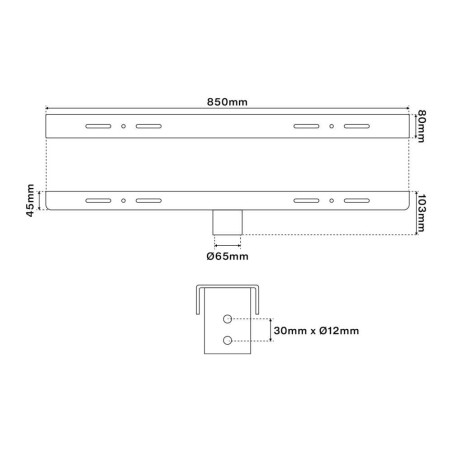 Supporto Doppio Testa-Palo per fino a 4 Fari LED o 2 Fari LED Solari