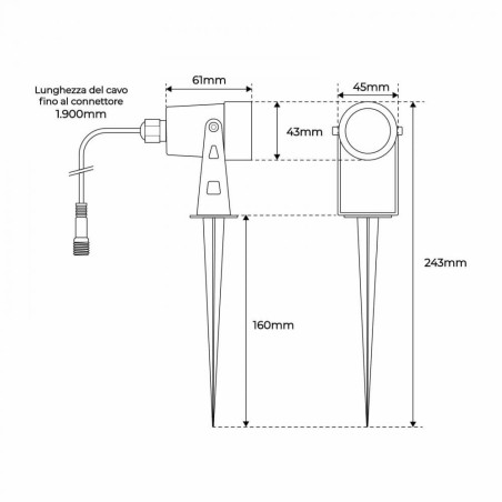 Kit 3 Faretti LED Solare con Picchetto 3x5W con Telecomando incluso TEMPERATURA COLORE LUCE 4000K