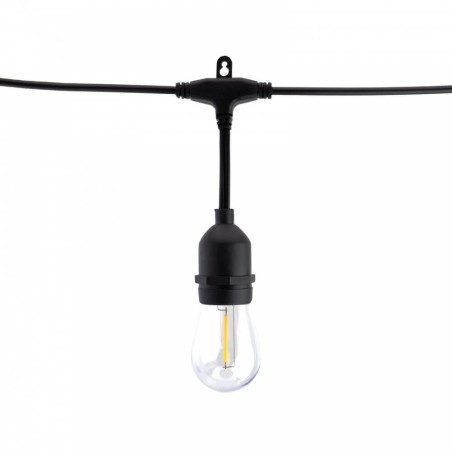 Catenaria SOLARE 15 Lampadine LED 1W, Bianco Caldo - 15m