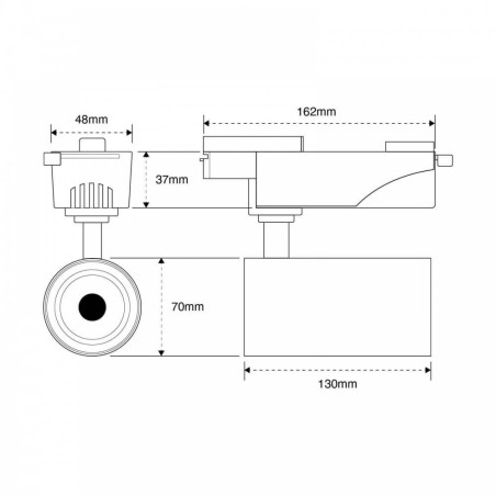 Faro LED 30W Monofase 60° 120lm/W, CRI92 no Flickering - BRIDGELUX LED