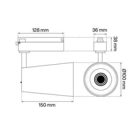 Faro LED 40W Monofase CRI92 CCT Bianco Variabile 38° Bridgelux LED