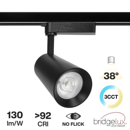 Faro LED 40W Monofase CRI92 CCT Bianco Variabile 38° Bridgelux LED