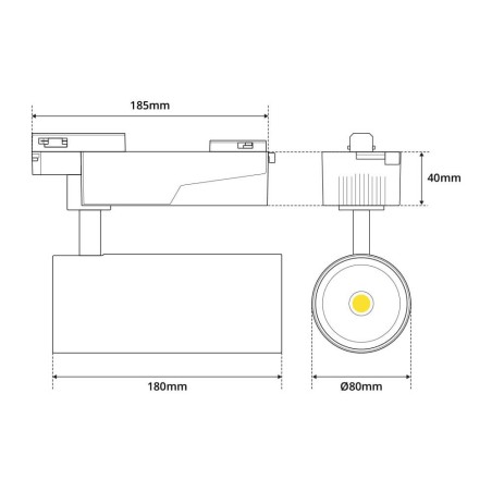 Faro LED 40W Dimmerabile Triac, Monofase, 38/60°, CCT Bianco Variabile, CRI92