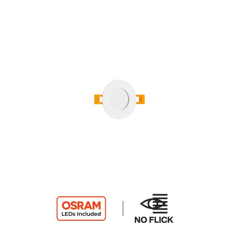 Pannello LED Rotondo 5W, 500lm, no Flickering, Foro Ø69-75mm, OSRAM LED