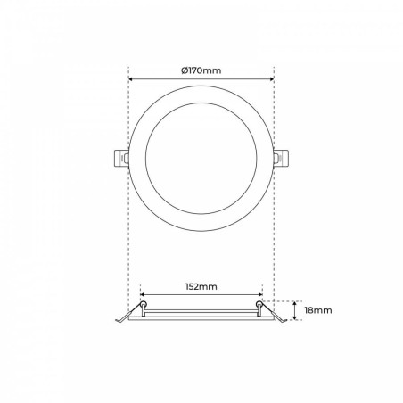 Pannello LED Rotondo 15W, 1.500lm, no Flickering, Foro Ø153-160mm, OSRAM LED