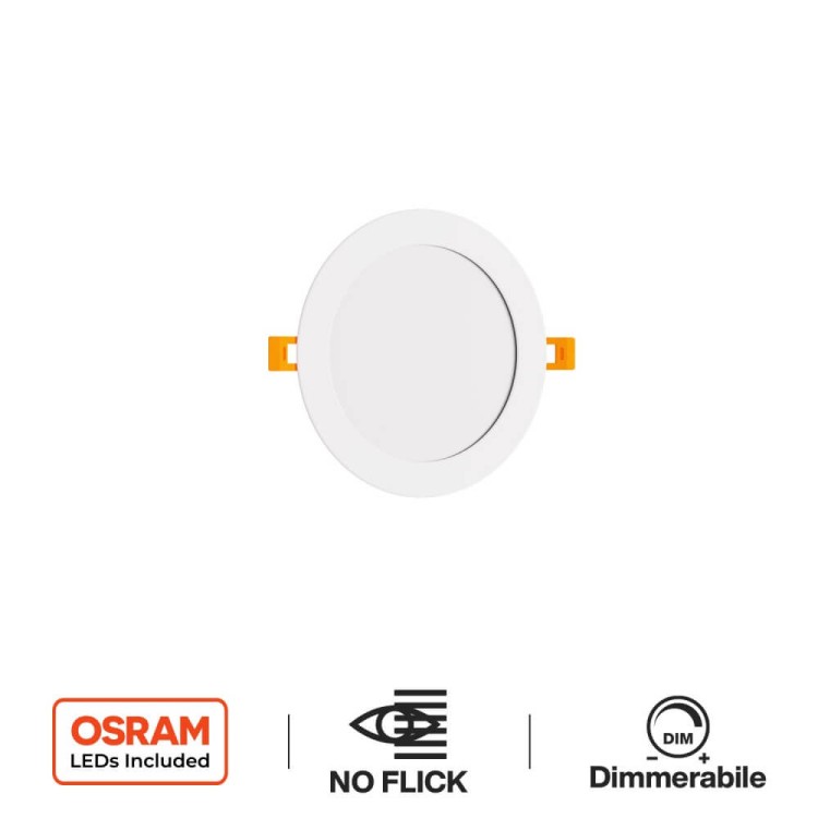 Pannello LED Rotondo 15W, 1.500lm, no Flickering, Foro Ø153-160mm, OSRAM LED - Dimmerabile