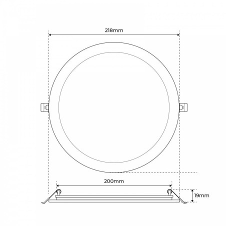 Pannello LED Rotondo 20W, 2.000lm, no Flickering, Foro Ø203-210mm, OSRAM LED