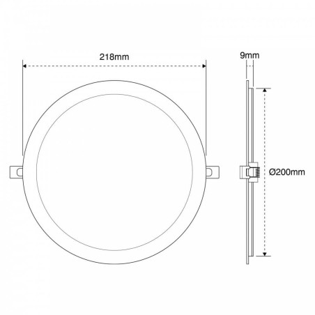 Pannello LED Rotondo 20W, 2.000lm, no Flickering, Foro Ø203-210mm, OSRAM LED - Dimmerabile