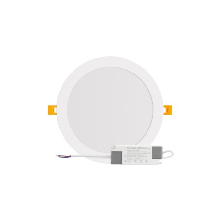 Pannello LED Rotondo 20W, 2.000lm, no Flickering, Foro Ø203-210mm, OSRAM LED - Dimmerabile