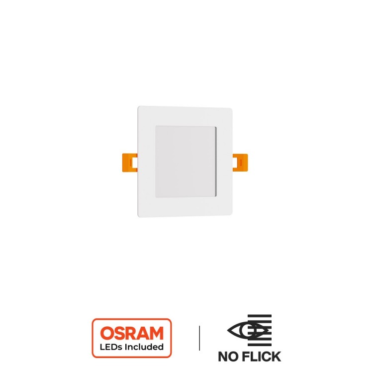 Pannello LED Quadrato 8W, 800lm, no Flickering, Foro Ø110x110mm, OSRAM LED