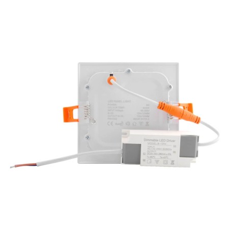 Pannello LED Quadrato 8W, 800lm, no Flickering, Foro Ø110x110mm, OSRAM LED - Dimmerabile