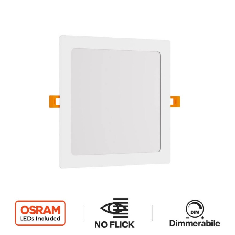 Pannello LED Quadrato 20W, 2.000lm, no Flickering, Foro 205x205mm, OSRAM LED - Dimmerabile