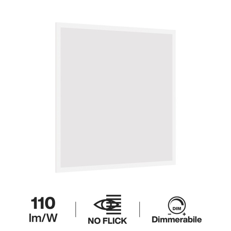 Pannello LED Incasso 60x60 40W IP40 110lm/W No Flickering - DIMMERABILE