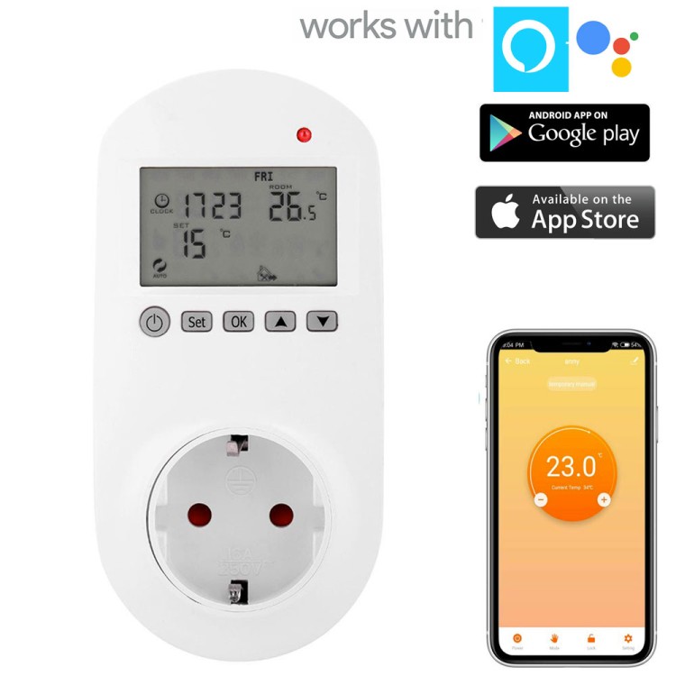 CronoTermostato Wifi a Presa controllabile a distanza da App RPlug-WiFi