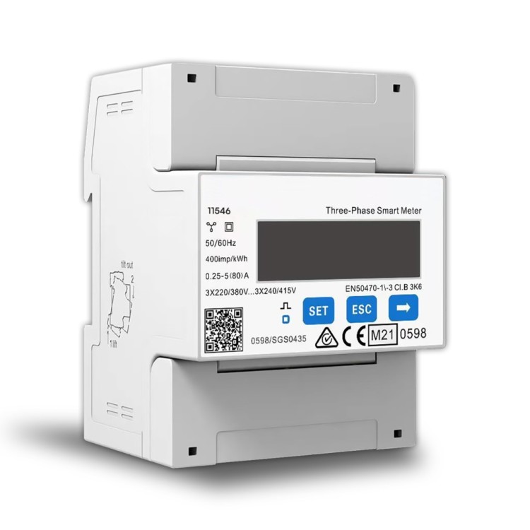 LHE34D,  CONTATORE DI ENERGIA INTELIGENTE (METER) TRIFASE 5(80)A PER CARICA BATTERIA EV TRIFASE APPROVAZIONE MID