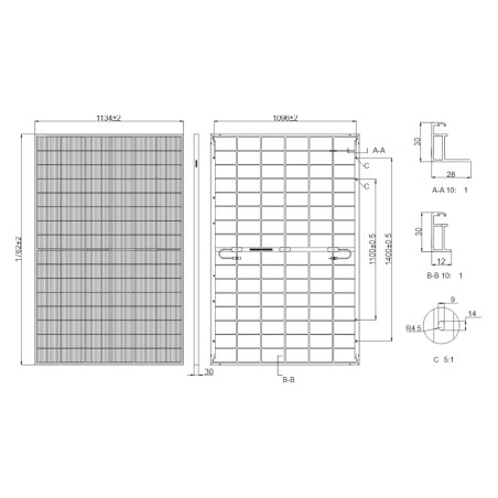 MODULO FOTOVOLTAICO MONOCRISTALLINO 445 W BIFACCIALE TONGWEI SOLAR TWMNH-48HD445