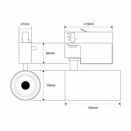 Faro LED 20W, Trifase, 60°, 120lm/W, CRI92, no Flickering - BRIDGELUX LED