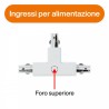 Connettore Tipo "T", Trifase, Bianco, Alimentazione Centrale, DX 2