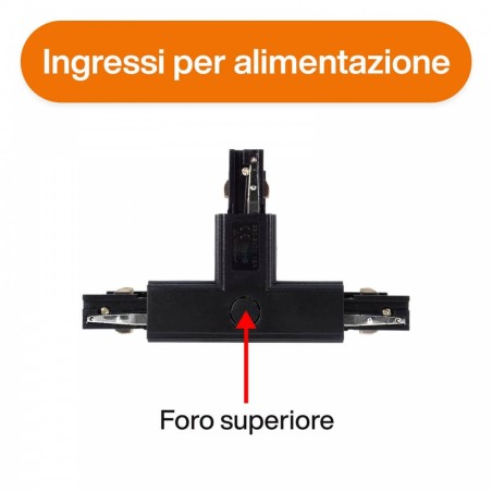 Connettore Tipo "T", Trifase, Nero, Alimentazione Centrale, DX 2