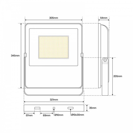 Proiettore LED 30/50/100/200W IP65 145lm/W