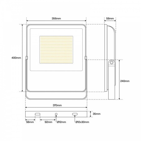 Proiettore LED 30/50/100/200W IP65 145lm/W