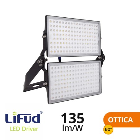 Faro Modulare LED 500W IP66 angolo 60°, 135lm/W, IK08 - LIFUD Driver