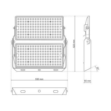 Faro Modulare LED 4000K 500W IP66 angolo 60°, 135lm/W, IK08 - LIFUD Driver