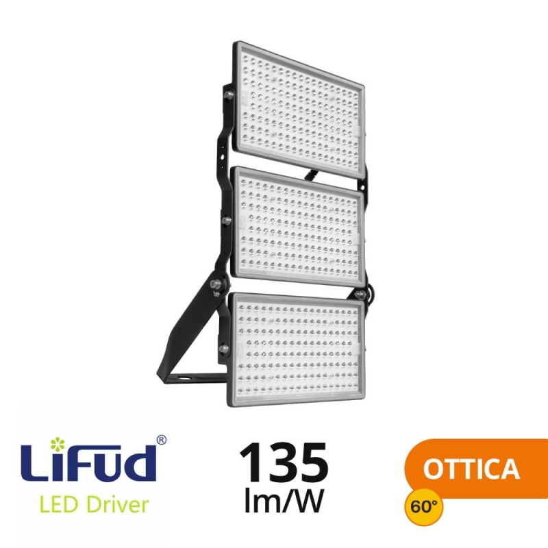 Faro Modulare LED 750W IP66 angolo 60°, 135lm/W, IK08 - LIFUD Driver