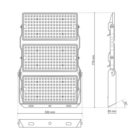 Faro Modulare LED 4000K 750W IP66 angolo 60°, 135lm/W, IK08 - LIFUD Driver