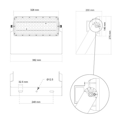 Faro Modulare LED 200W IP66, 167lm/W, No Flickering - PHILIPS Xitanium