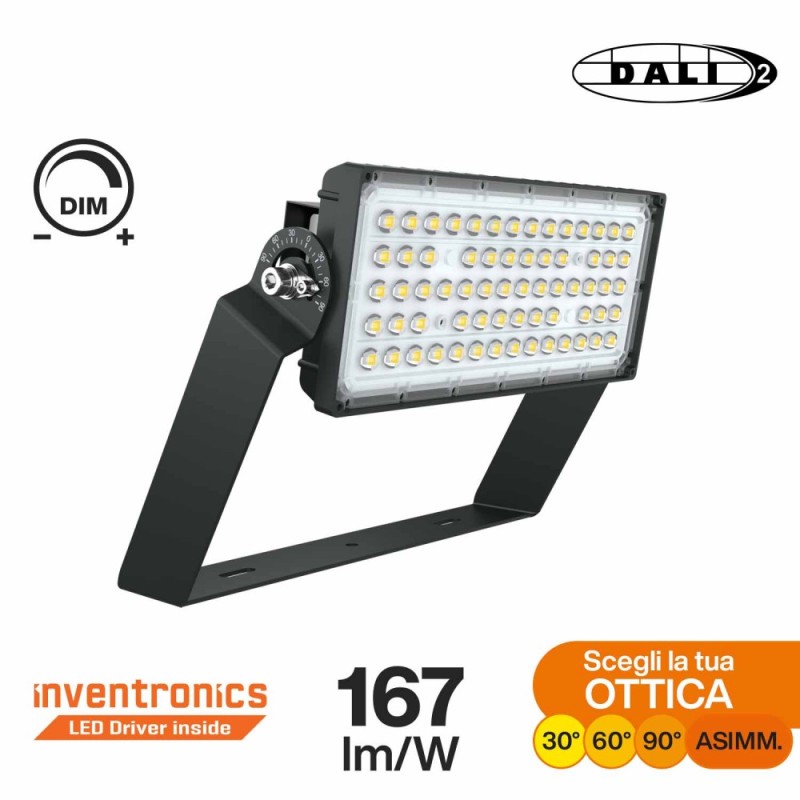 Faro Modulare LED 200W IP66, 167lm/W, Dimmerabile DALI - INVENTRONICS