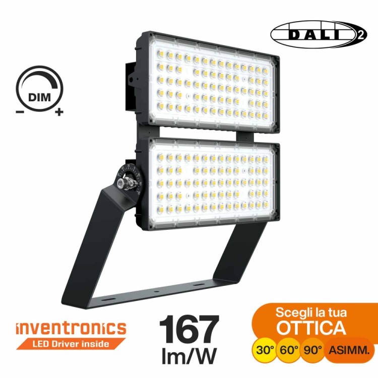 Faro Modulare LED 400W IP66, 167lm/W, Dimmerabile DALI - INVENTRONICS